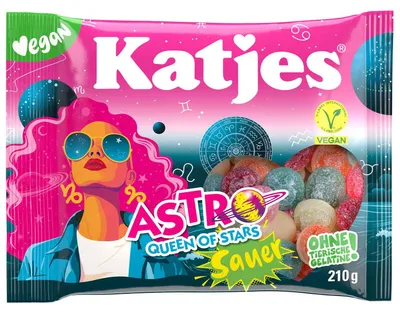 Produktbild von Katjes Astro Queen of Stars Sauer 210g