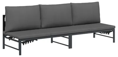 Immagine prodotto di vidaXL Lettino prendisole per 3 persone Nero 200 x 62 x 59,5 cm Textilene