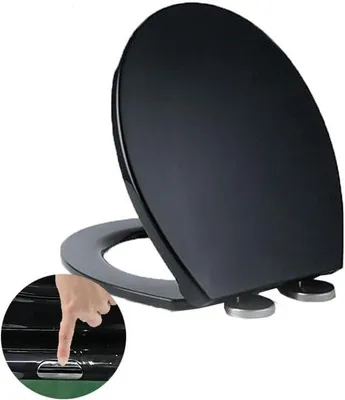 Productafbeelding van Toiletbril met zachte sluiting - universele toiletbril - zwart