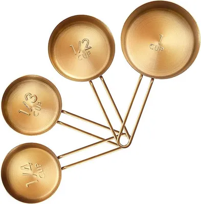 Produktbild von INF Goldene Messbecher Set Edelstahl - 4er Set Backen & Kochen Löffel