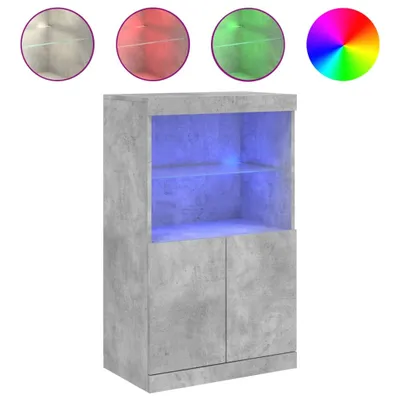 Produktbild von Sideboard mit LED-Leuchten Betongrau 60,5x37x100 cm