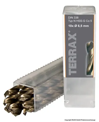 Productafbeelding van Spiraalboor HSS-CO5, 6,5 mm, 10 stuks in plastic verpakking