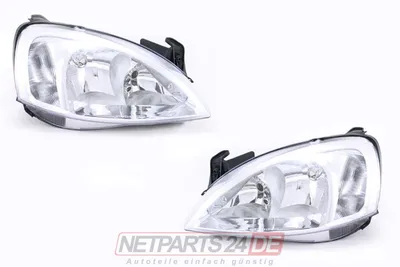 Immagine prodotto di Fari anteriori compatibili con Opel Corsa, modello dal 2000 al 2003, con lampadine H7/H7, lato sinistro e destro, sistema AL