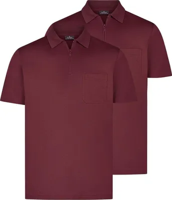 Produktbild von RAGMAN 2er Pack Basic Poloshirt Klassischer Polokragen mit Reißverschluss, Dezente Logostickerei auf Brusthöhe, Weiches Material mit angenehmem Tragegefühl