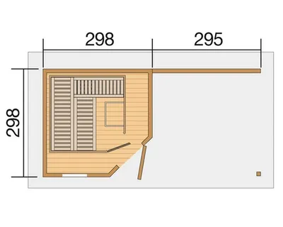 Produktbild von Saunahaus Weka Salo 2 inkl. 7,5 kW Ofen u.digitaler Steuerung mit Vorraum und Holztüre aus Isolierglas wärmegedämmt grau/weiß