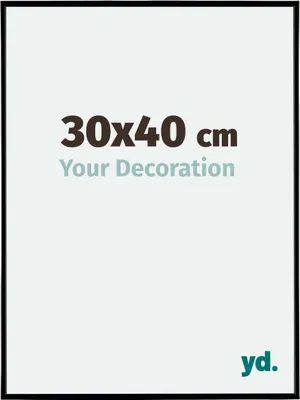 A graphic displaying product size and a tagline.