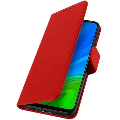 Image de Avizar, étui rabattable en simili cuir avec fonction support pour Huawei P Smart 2020, couleur rouge