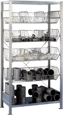 Produktbild von Steck.Grundr.mit Drahtkörben - 2300x1000x500 mm, 5 Körbe