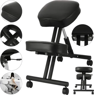 Obrázok produktu pre Ergonomická stolička na čítanie s nastaviteľnou výškou, kolieskami a pohodlnou podložkou
