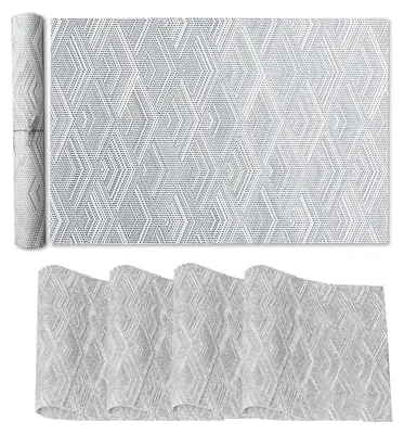 Platzdeckchen-Set 4er-Pack, PVC, 30x45 cm, grau, abwaschbar