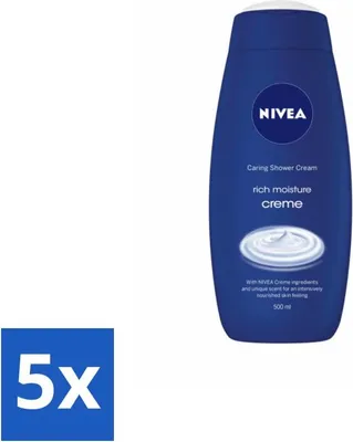 Produktbild von NIVEA - Duschcreme - Reichhaltige Feuchtigkeit - Pflegendes Hautgefühl - 500 ml - Vorteilspack - 5 Stücke