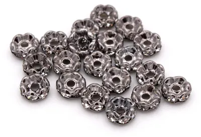 Produktbild von Vintageparts Zwischenperle Strass gunmetal 6 mm, 20 Stück