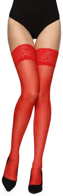 Produktbild von Merry Style Damen Halterlose Feinstrümpfe 15 DEN MSSS005 (Rot, M/L)