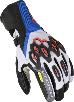 Immagine prodotto di Guanti da moto impermeabili Macna Brawler RTX, nero/bianco/rosso/blu, taglia 2XL