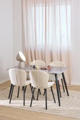 Productafbeelding van Eetkamerset Darren Keramiek Apia Beige 140cm - Giga Living