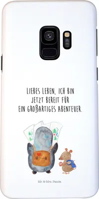 Produktbild von Mr. & Mrs. Panda Samsung Galaxy S9 Handyhülle Pinguin & Maus Wanderer - Weiß - Geschenk, Wandern, Ausflug, Cover, Hülle, Roadtrip, Smartphone, Wanderlust