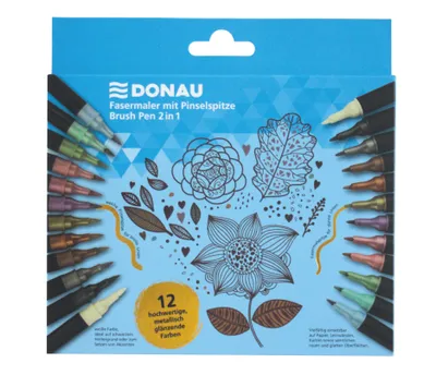 Immagine prodotto di DONAU 5120200-99 Pennarello a doppia punta 12 pezzi assortiti