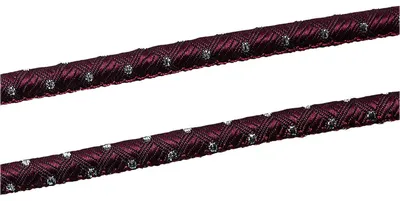 Polyesterschnur 2 Meter  6,5mm -  dunkellila / silber