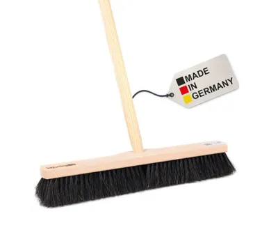 Produktbild von BawiTec Naturhaar Rosshaarbesen 50cm mit Stiel 140cm Stielloch Rosshaar Mischung Kehrbesen Feger Besen