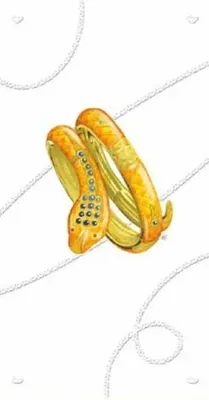 Produktbild von Karte 12 x 23 cm + Umschlag Armband „Schlange“ – DaVinci