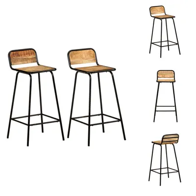 Produktbild von vidaXL Barstühle 2 Stk. Massivholz Mango -  Barhocker