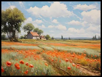 Produktbild von Plakat 80x60cm Flüsternde Mohnfelder