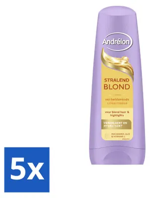 Immagine prodotto di 5 flaconi di balsamo Andrélon Stralend Blond, 200 ml ciascuno, confezione