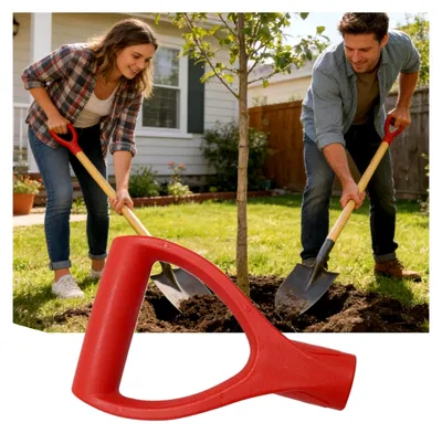 Produktbild von Ersatzgriff für Schaufel | Ergonomischer Griff für Rechenschaufel - Werkzeug zum Schneeräumen im Freien