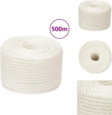 Image de vidaXL Corde de travail blanche 10 mm 500 m Polypropylène - Cordes