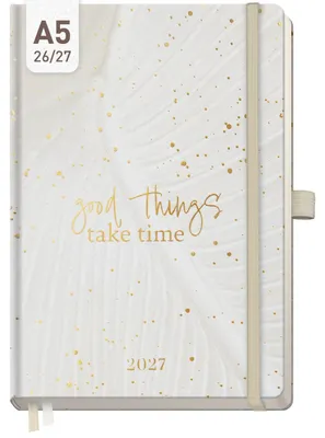 Produktbild von Wochen-Notiz-Timer Classic 2026/2027 / 17 Monate / A5 / Sparkling Leaf / Häfft-Verlag