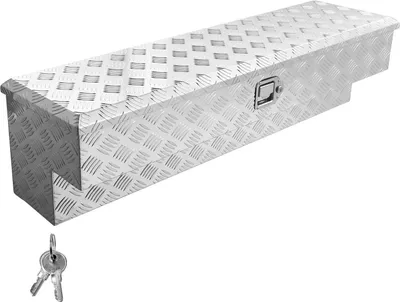Zdjęcie produktu dla Skrzynka narzędziowa SucceBuy do przestrzeni ładunkowej, aluminiowa skrzynka do przechowywania z wzorem profilu, zamykany organizer do przechowywania do pickupa, kampera, przyczepy, 1219x340x330 mm