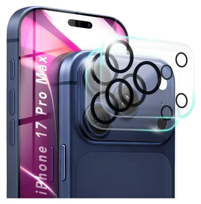 Image de 2x verre de protection de la caméra "Focus.X2 MAX" pour Apple iPhone 17 Pro Max - anneaux anti-reflets / Case Friendly / Smart & Robust / verre de l'objectif - Transparent