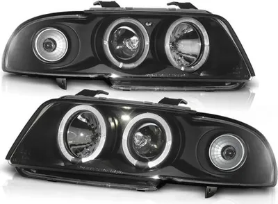 Produktbild von LED Angel Eyes Scheinwerfer passend für Audi A4 B5 94-98 schwarz