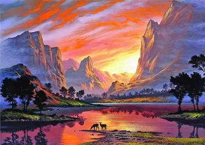 Image de Norimpex Diamond Gemä lde Bergtal 30x40cm