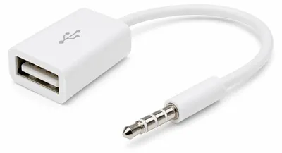 Immagine prodotto di 10 cm Cavo Aux-in spina jack da 3,5 mm a presa USB 2.0 tipo A bianco