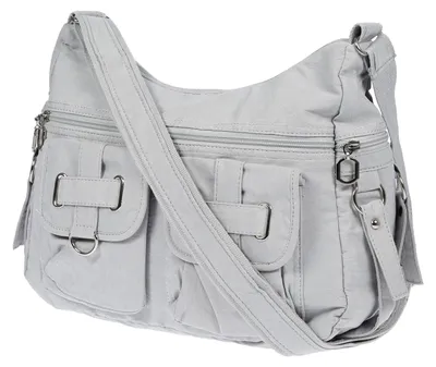 Produktbild von Damenhandtasche Schultertasche Tasche Umhängetasche Canvas Shopper Crossover Bag Hellgrau