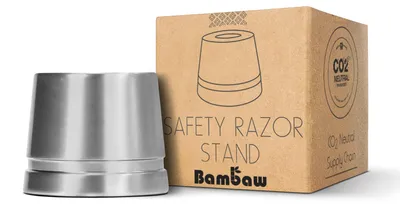 Productafbeelding van Zilveren Veiligheidsscheermes Houder - Standaard voor Scheermes