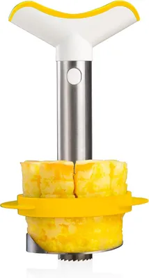 Produktbild von Ananasschneider aus Edelstahl mit gelbem Griff