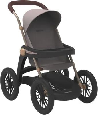A studio shot of a baby stroller.