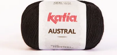 Produktbild von AUSTRAL von Katia - SCHWARZ (2) - 50 g / ca. 140 m Wolle