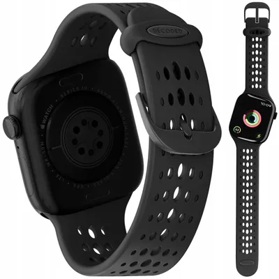 Zdjęcie produktu dla Decoded Ares O Watch Band, Band, Smartwatch, Czarny, Apple, Apple Watch 44mm / 45mm / 46mm / 49mm, Silikon