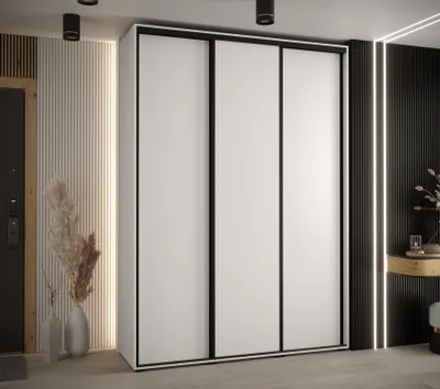 Obrázok produktu pre Šatníková skriňa YVONA 1 - 170/45 cm, biela / čierna