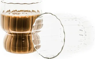 Produktbild von 12 Tlg. Trinkgläser Set 300 ml aus Borosilikatglas Espressogläser Hitzebeständig Riffle Design