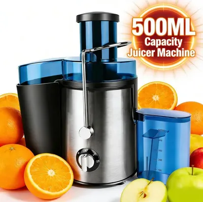 Zdjęcie produktu dla Wyciskarka do soków - wyciskarka odśrodkowa - 400 W - otwór wsadowy o średnicy 65 mm - 2 prędkości - automatyczne usuwanie pulpy - funkcja zatrzymania kapania - kolor czarny