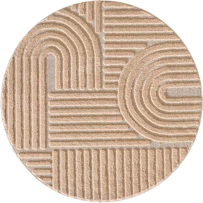 Image de Teppium Tapis Rond 80 cm Rose, Shaggy Poils Longs, Doux, Design Scandinave Boho