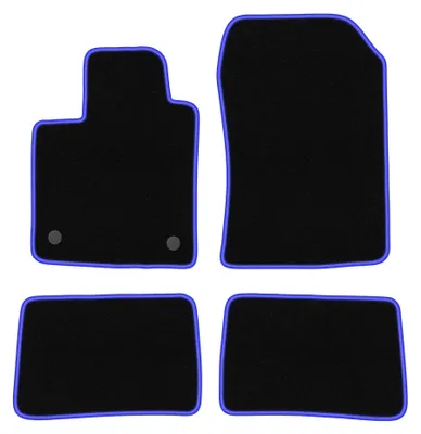 Productafbeelding van Velours automatten voor Renault Twingo II 2007-2014 (hatchback) – 4-delig, zwart/blauw, op maat – Wielganizator CARLUX