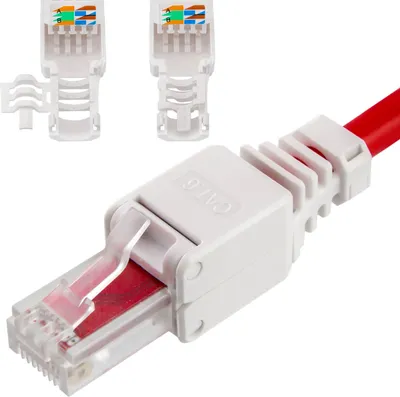 Produktbild von hb-digital RJ45 Stecker CAT 6 LSA UTP mit Knickschutz Kunststoff WEISS