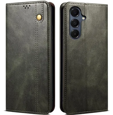 Image de Étui pour Samsung Galaxy S26, étui de protection en cuir à rabat avec fonction support, vert