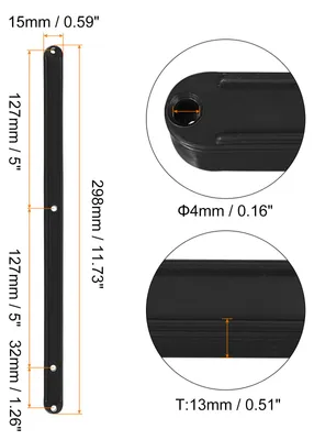 Produktbild von Schubladenschienen, 1Set 300mm - Kunststoff-Schubladenschienen mit Schraube, seitlich montierte gerillte Fš¹hrungsschiene fš¹r Schublade Schrank Nachttisch Kleiderschrank(Schwarz)