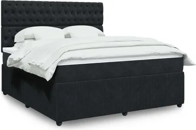 Produktbild von Maison Exclusive - Boxspringbett mit Matratze Schwarz 180x200 cm Samt
